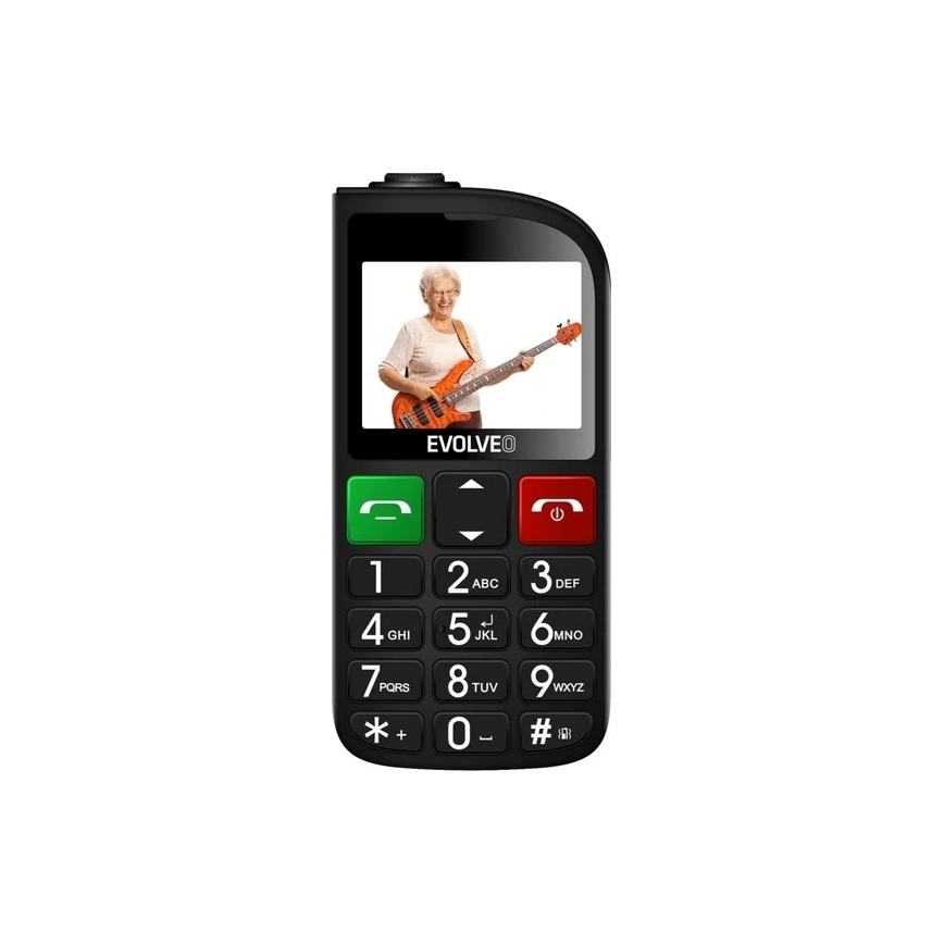 Evolveo - EasyPhone FL, teléfono móvil para personas mayores, negro