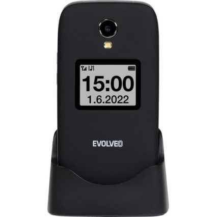 Evolveo - EasyPhone FS, teléfono móvil abatible de 2.8, negro