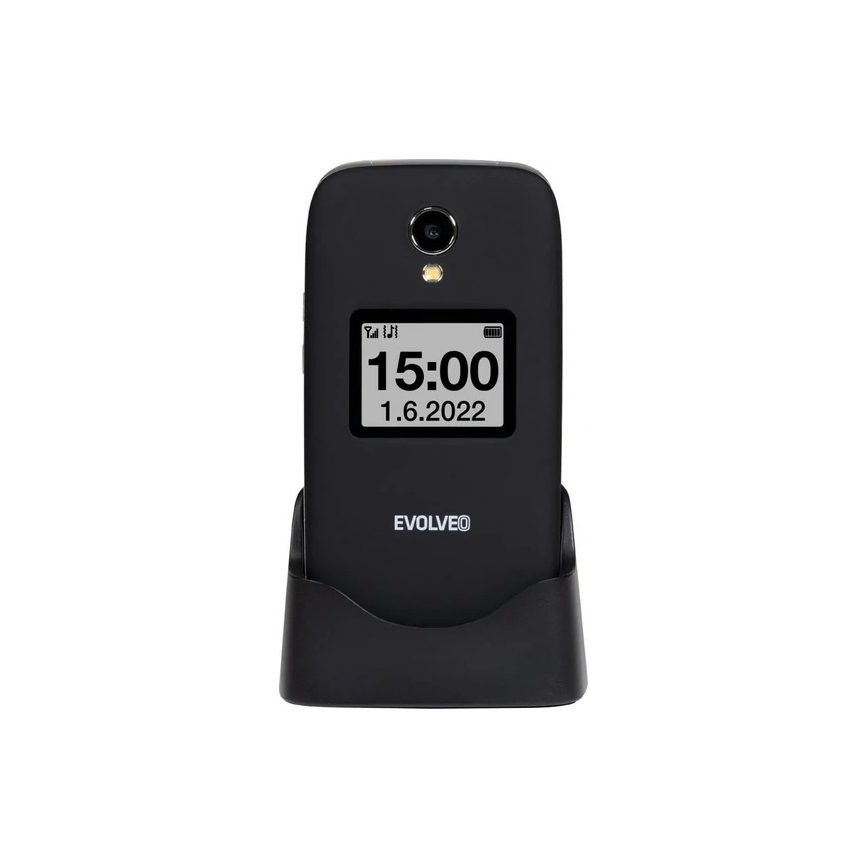 Evolveo - EasyPhone FS, teléfono móvil abatible de 2.8, negro