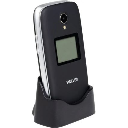 Evolveo - EasyPhone FS, teléfono móvil abatible de 2.8, negro