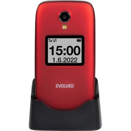 Evolveo - EasyPhone FS, teléfono móvil con tapa abatible de 2.8, rojo