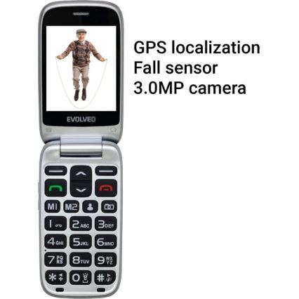 Evolveo - EasyPhone FS, teléfono móvil con tapa abatible de 2.8, rojo