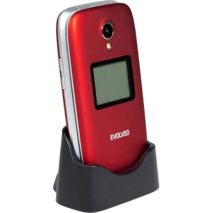 Evolveo - EasyPhone FS, teléfono móvil con tapa abatible de 2.8, rojo