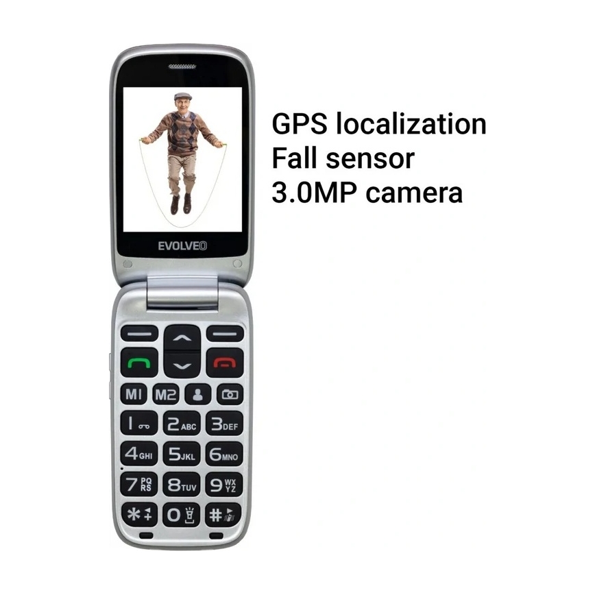 Evolveo - EasyPhone FS, teléfono móvil con tapa de 2.8 rojo