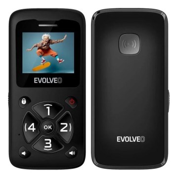 Evolveo - EasyPhone ID, teléfono móvil para personas mayores, negro