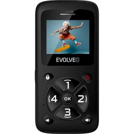 Evolveo - EasyPhone ID, teléfono móvil para personas mayores negro