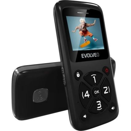Evolveo - EasyPhone ID, teléfono móvil para personas mayores negro