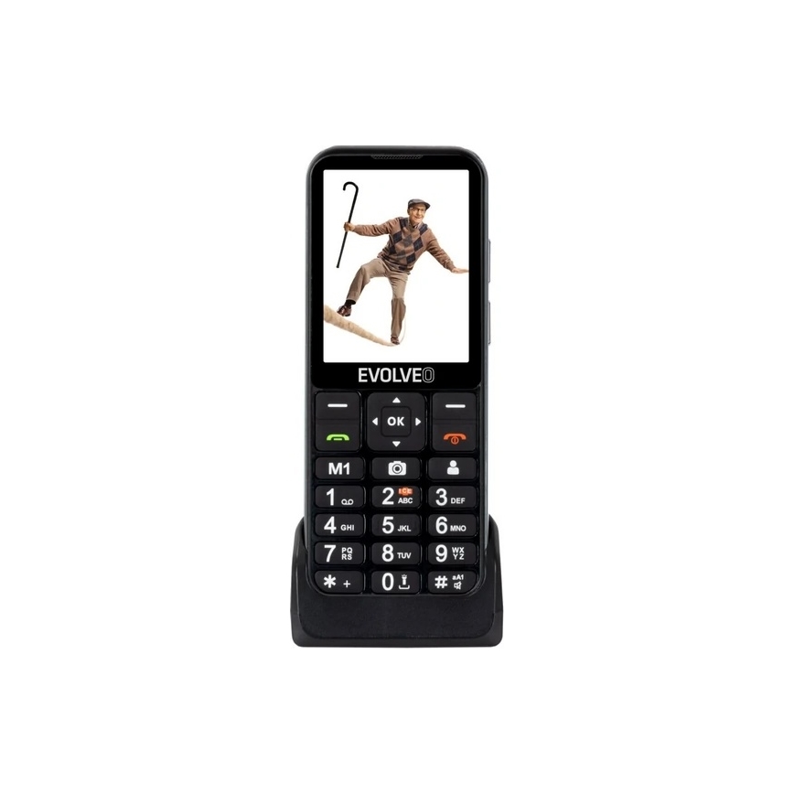 Evolveo - EasyPhone LT, teléfono móvil 4G para personas mayores, negro