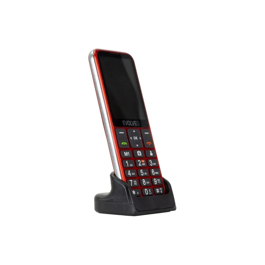 Evolveo - EasyPhone LT, teléfono móvil 4G para personas mayores, rojo