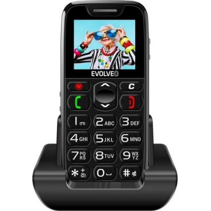 Evolveo - EasyPhone, teléfono móvil para personas mayores, color negro