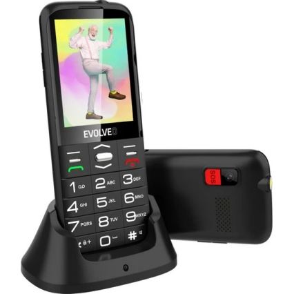 Evolveo - EasyPhone XO, teléfono móvil para personas mayores, negro