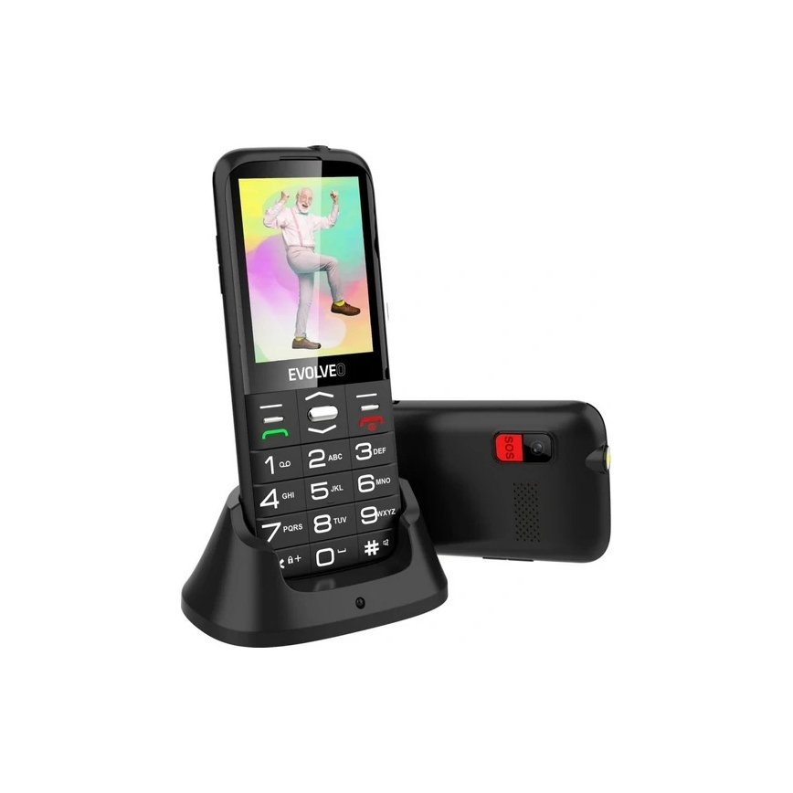 Evolveo - EasyPhone XO, teléfono móvil para personas mayores, negro