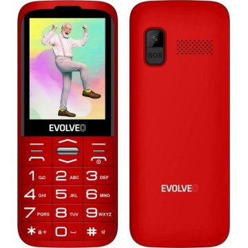Evolveo - EasyPhone XO, teléfono móvil para personas mayores, rojo