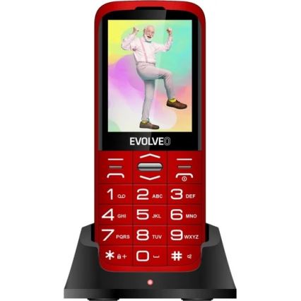 Evolveo - EasyPhone XO, teléfono móvil para personas mayores, rojo