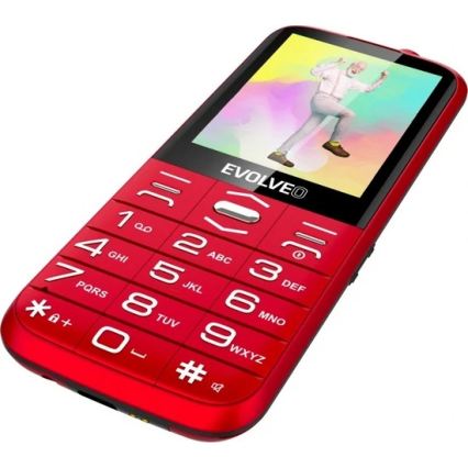 Evolveo - EasyPhone XO, teléfono móvil para personas mayores, rojo