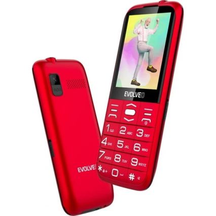 Evolveo - EasyPhone XO, teléfono móvil para personas mayores, rojo