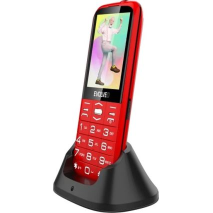 Evolveo - EasyPhone XO, teléfono móvil para personas mayores, rojo