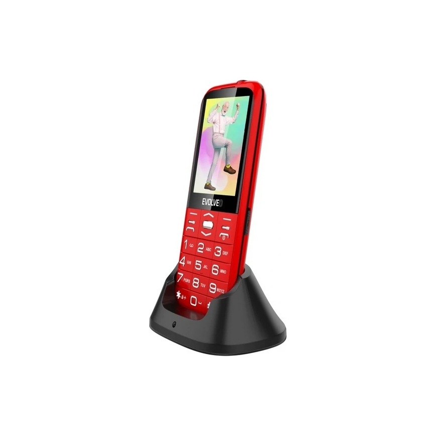 Evolveo - EasyPhone XO, teléfono móvil para personas mayores, rojo