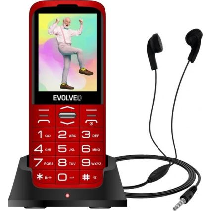 Evolveo - EasyPhone XO, teléfono móvil para personas mayores, rojo