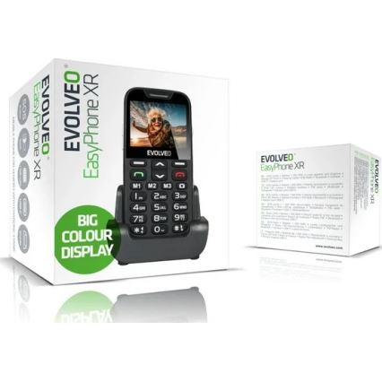 Evolveo - EasyPhone XR, teléfono móvil 4G para personas mayores, negro