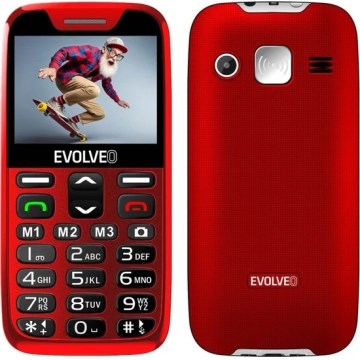 Evolveo - EasyPhone XR, teléfono móvil 4G para personas mayores, rojo