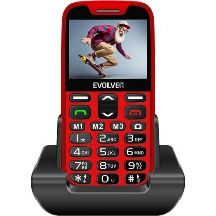 Evolveo - EasyPhone XR, teléfono móvil 4G para personas mayores, rojo
