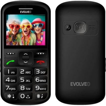 Evolveo - EasyPhone XS, teléfono móvil para personas mayores, color negro