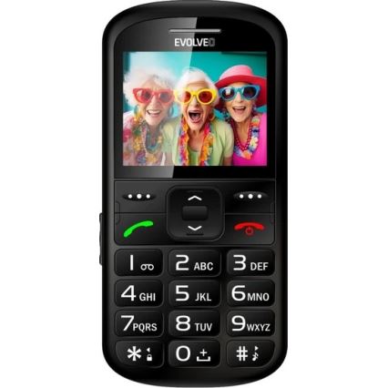 Evolveo - EasyPhone XS, teléfono móvil para personas mayores, color negro