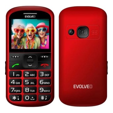 Evolveo - EasyPhone XS, teléfono móvil para personas mayores, color rojo