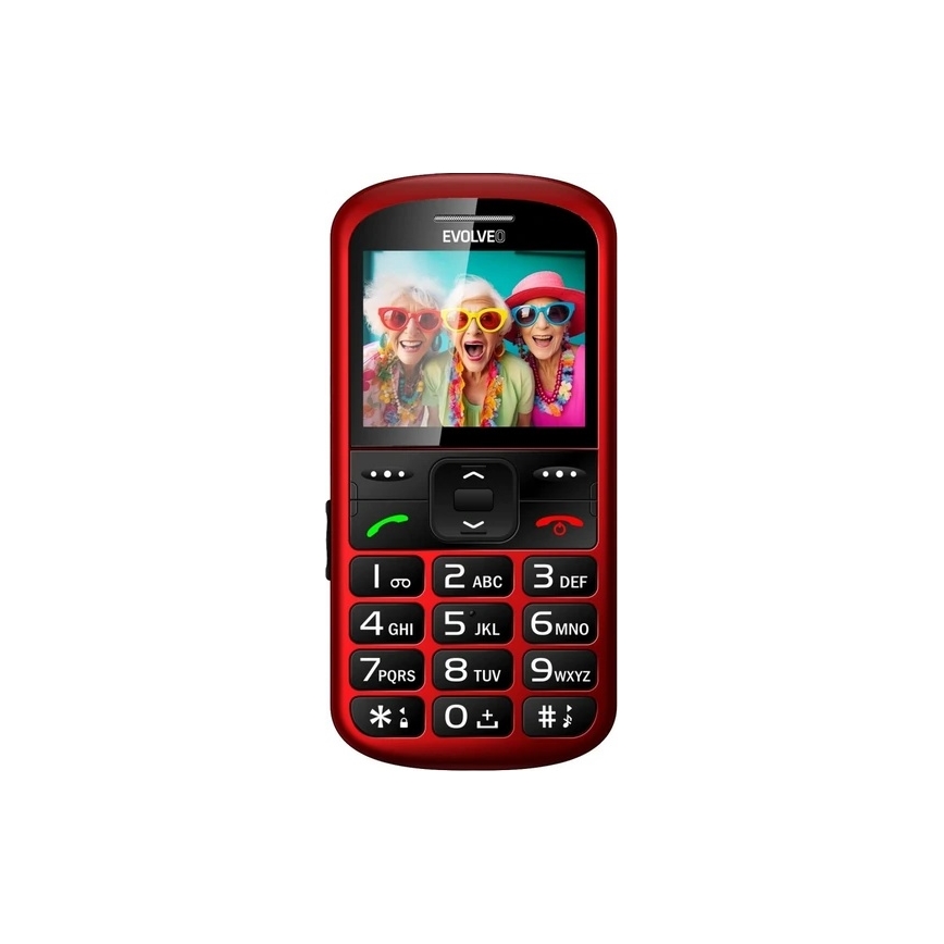 Evolveo - EasyPhone XS, teléfono móvil para personas mayores, color rojo