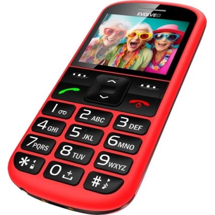 Evolveo - EasyPhone XS, teléfono móvil para personas mayores, color rojo