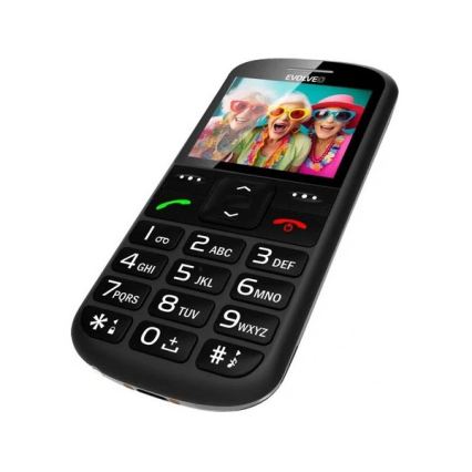 Evolveo - EasyPhone XS, teléfono móvil para personas mayores, negro
