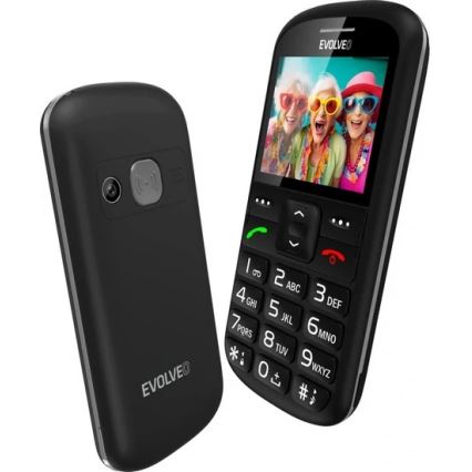 Evolveo - EasyPhone XS, teléfono móvil para personas mayores, negro