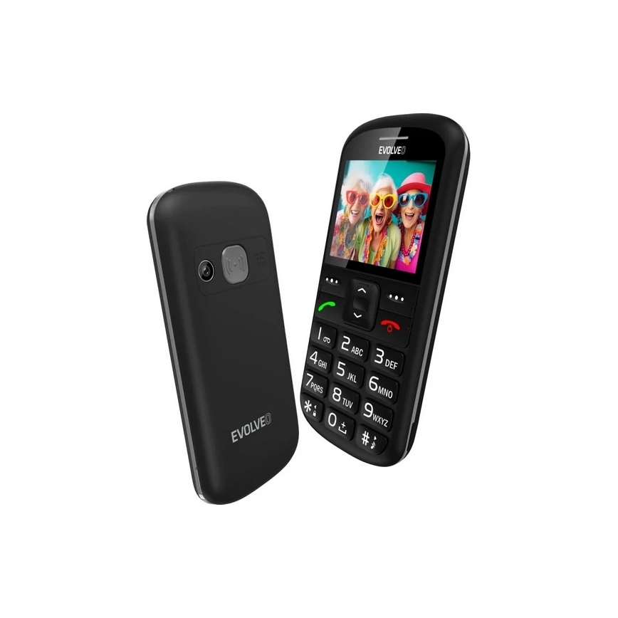 Evolveo - EasyPhone XS, teléfono móvil para personas mayores, negro