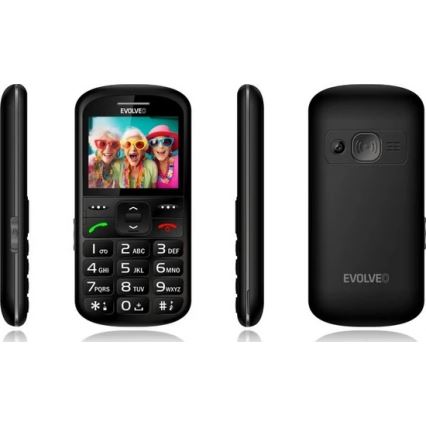 Evolveo - EasyPhone XS, teléfono móvil para personas mayores, negro