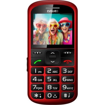 Evolveo - EasyPhone XS, teléfono móvil para personas mayores, rojo