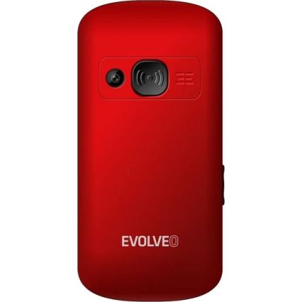 Evolveo - EasyPhone XS, teléfono móvil para personas mayores, rojo