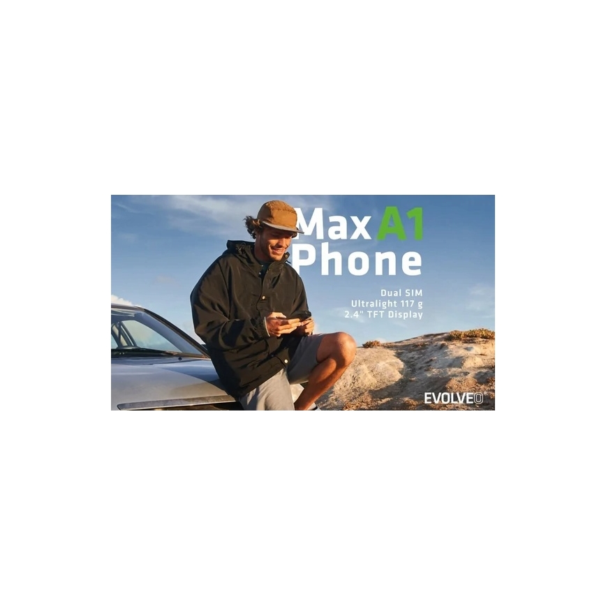 Evolveo - MaxPhone A1, teléfono con teclado físico Dual SIM, negro