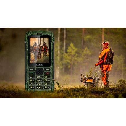 Evolveo - StrongPhone H1, teléfono Dual SIM impermeable con camuflaje de caza