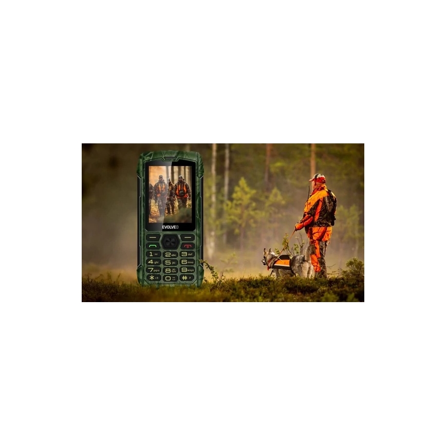 Evolveo - StrongPhone H1, teléfono Dual SIM impermeable con camuflaje de caza