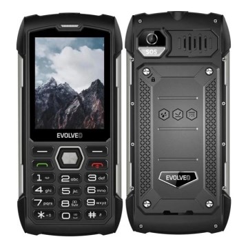Evolveo - StrongPhone H1, teléfono Dual SIM resistente al agua, negro/plata