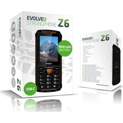 Evolveo - StrongPhone H1, teléfono Dual SIM resistente al agua, negro/plata