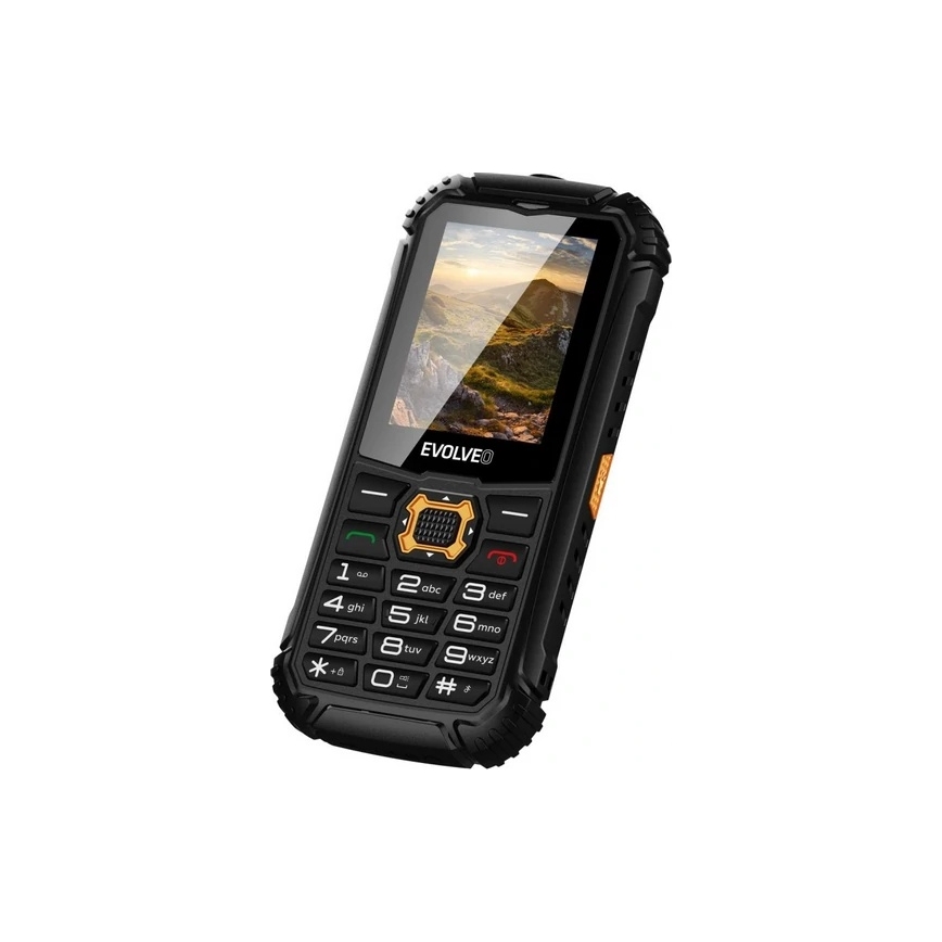Evolveo - StrongPhone Q1, teléfono Dual SIM impermeable negro/naranja