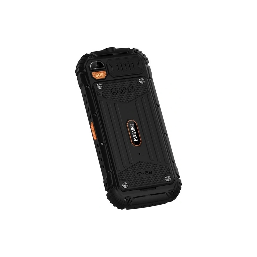 Evolveo - StrongPhone Q1, teléfono Dual SIM impermeable negro/naranja