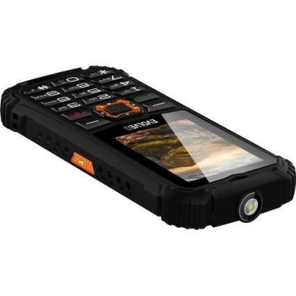 Evolveo - StrongPhone Q1, teléfono Dual SIM impermeable negro/naranja