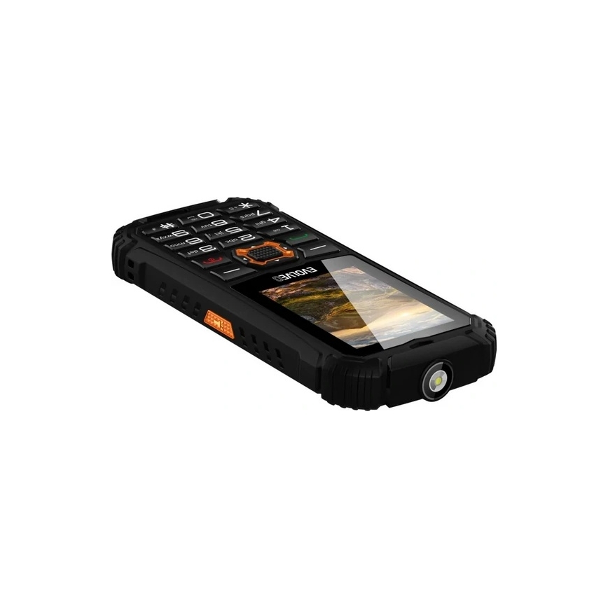 Evolveo - StrongPhone Q1, teléfono Dual SIM impermeable negro/naranja