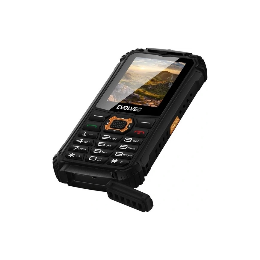 Evolveo - StrongPhone Q1, teléfono Dual SIM impermeable negro/naranja
