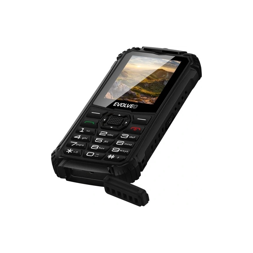 Evolveo - StrongPhone Q1, teléfono Dual SIM resistente al agua, color negro