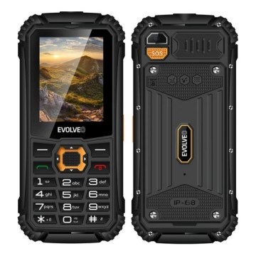 Evolveo - StrongPhone Q1, teléfono Dual SIM resistente al agua, negro - naranja