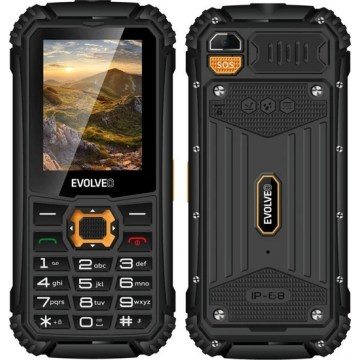 Evolveo-StrongPhone Q1, teléfono Dual SIM resistente al agua, negro y naranja